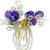 Gold plated crystal beaded embellished purple comb hair pin