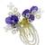 Gold plated crystal beaded embellished purple comb hair pin