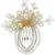 Gold plated crystal beaded embellished pink comb hair pin