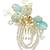 Gold plated crystal beaded embellished light blue comb hair pin