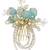 Gold plated crystal beaded embellished light blue comb hair pin