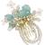 Gold plated crystal beaded embellished light blue comb hair pin