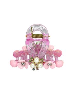 Multicolor pastels set of 3 embellished hair claw 5