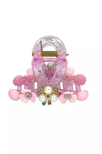 Multicolor pastels set of 3 embellished hair claw