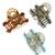 Multicolor set of 3 embellished hair claw