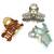 Multicolor set of 3 embellished hair claw