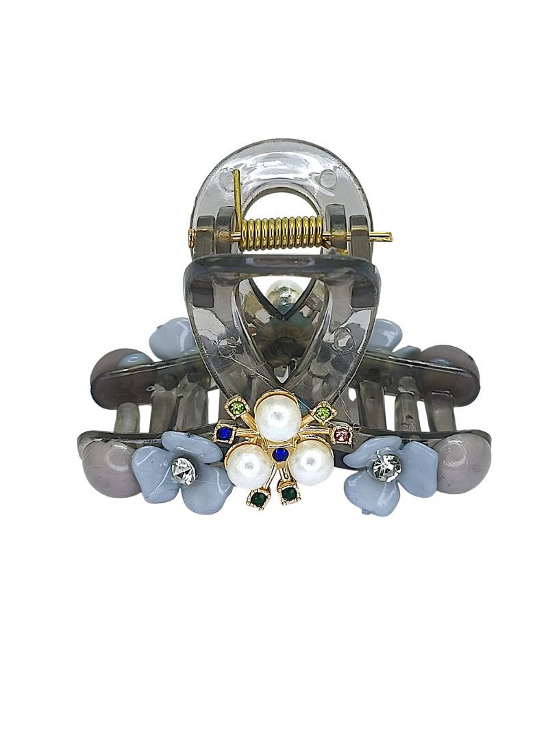 Multicolor set of 3 embellished hair claw