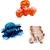 Set of 3 multicolor floral cz embellished hair clutchers