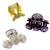 Set of 3 multicolor floral cz embellished hair clutchers
