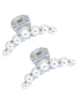 Set of 2 white beaded cz claw clutchers 3