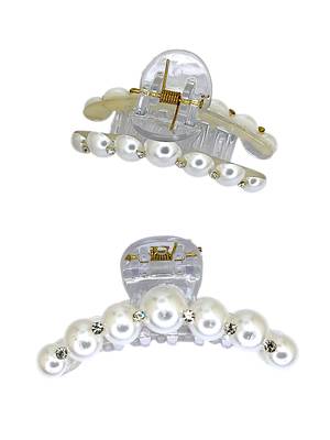 Set of 2 white beaded cz claw clutchers 5