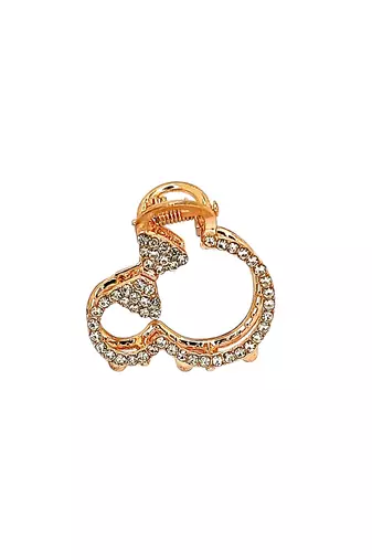 Set of 3 multitone cz metal claw clip