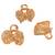 Set of 3 rose gold plated cz metal claw clip