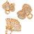 Set of 3 rose gold plated cz metal claw clip