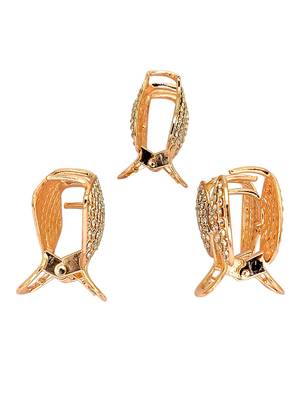 Set of 3 rose gold plated cz metal claw clip 5