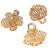 Set of 3 rose gold plated cz metal claw clip