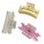 Multicolor pastels set of 3 embellished hair claw