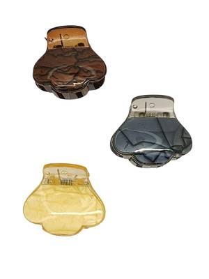 Set of 3 multicolor shell shaped hair claw clutcher 3
