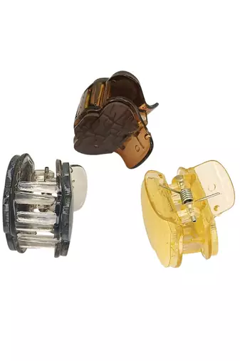 Set of 3 multicolor shell shaped hair claw clutcher