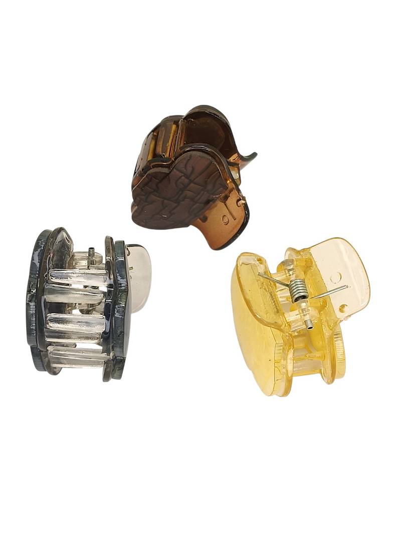 Set of 3 multicolor shell shaped hair claw clutcher