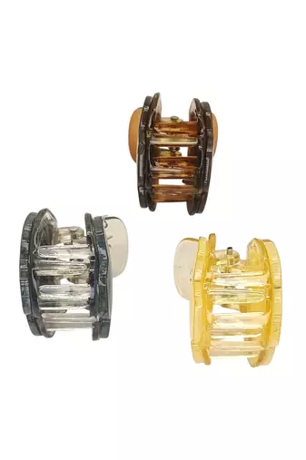 Set of 3 multicolor shell shaped hair claw clutcher