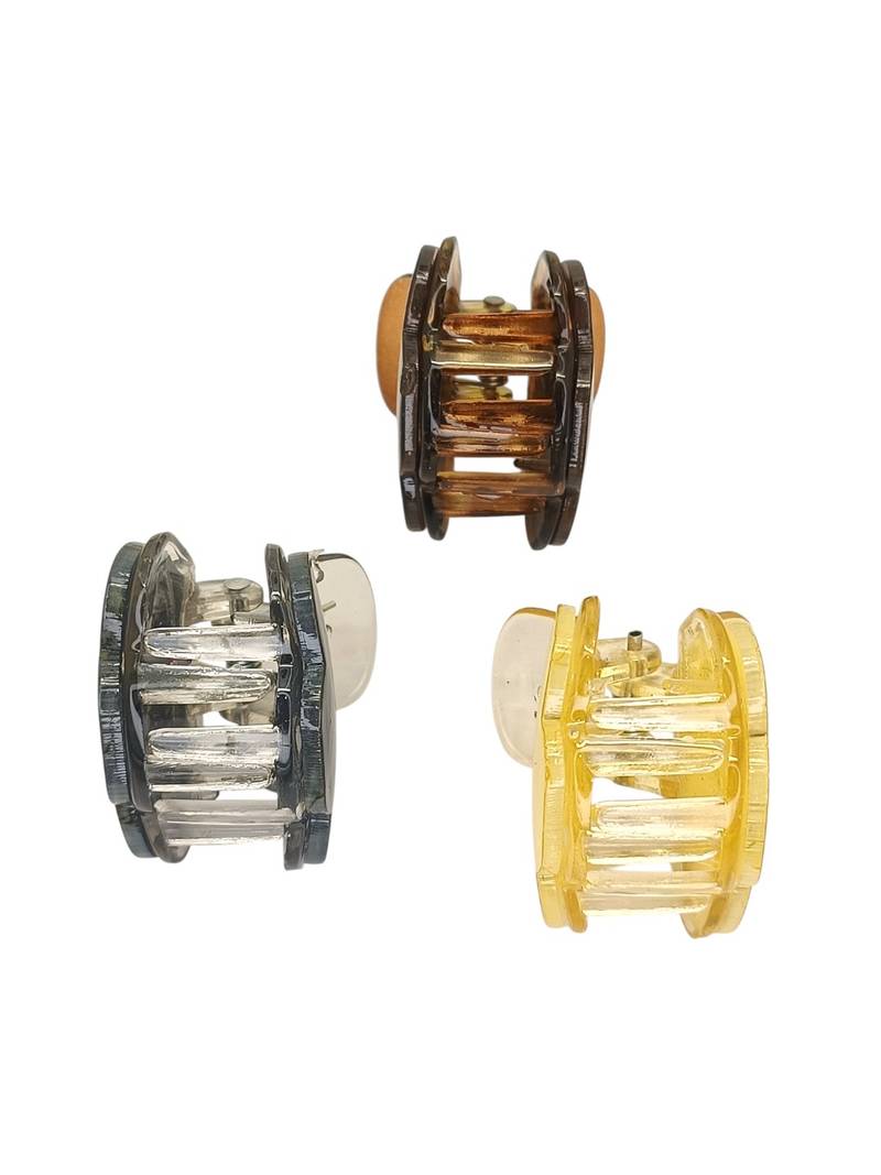 Set of 3 multicolor shell shaped hair claw clutcher