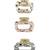 Multicolor set of 3 marbal print hair claw clutcher