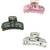 Set of 3 multicolor marble print hair claw clutcher