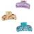 Set of 3 multicolor marble print hair claw clutcher