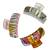 Multicolor set of 3 abstract pattern hair claw clip