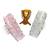 Multicolor set of 3 abstract pattern hair claw clip