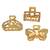 Gold plated set of 3 cz embellished hair claw clip clutchers