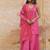   pink embroidered viscose silk kurta set with dupatta
