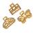 Gold plated set of 3 cz embellished hair claw clip clutchers