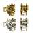 Set of 4 multi tone floral design metal hair claw clip