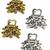 Set of 4 multi tone floral design metal hair claw clip