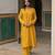   mustard embroidered viscose silk kurta set