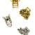 Set of 4 multi tone leaf design metal hair claw clip
