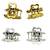 Set of 4 multi tone leaf design metal hair claw clip