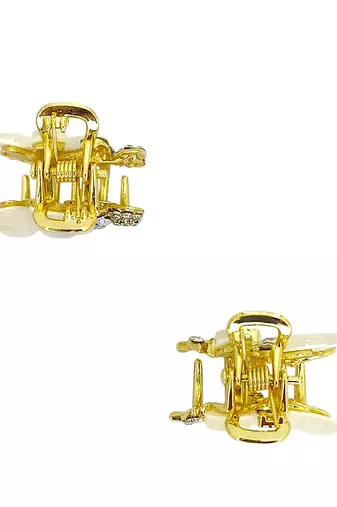 Set of 2 monalisa stone cz embellished metal hair clip