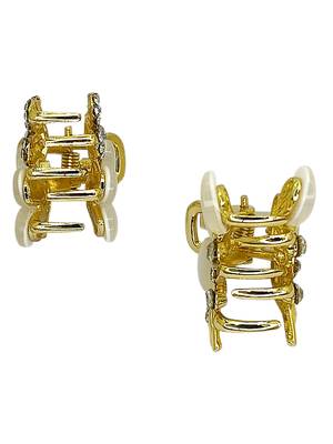 Set of 2 monalisa stone cz embellished metal hair clip 5