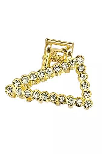 Gold plated cz meal hair claw clutcher