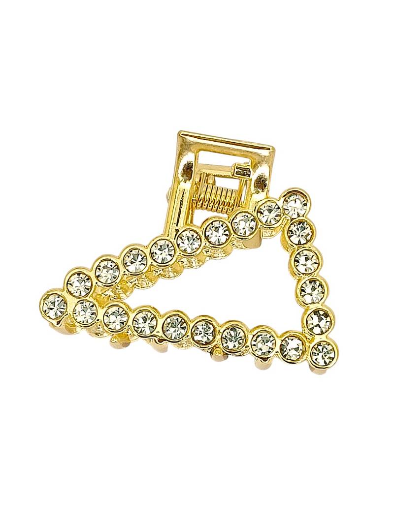 Gold plated cz meal hair claw clutcher
