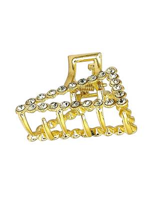 Gold plated cz meal hair claw clutcher 3