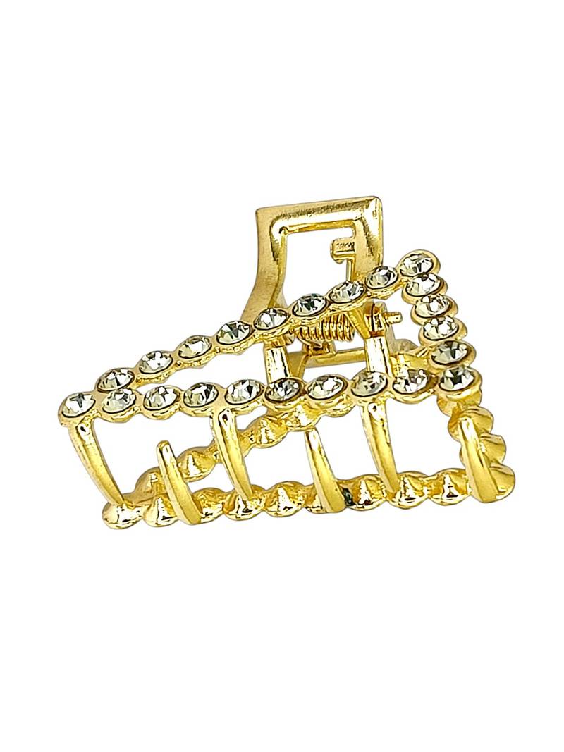 Gold plated cz meal hair claw clutcher