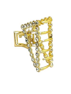 Gold plated cz meal hair claw clutcher 4