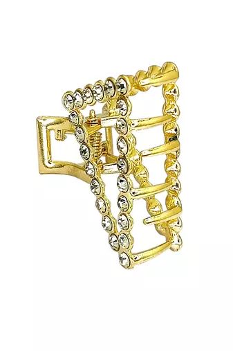 Gold plated cz meal hair claw clutcher