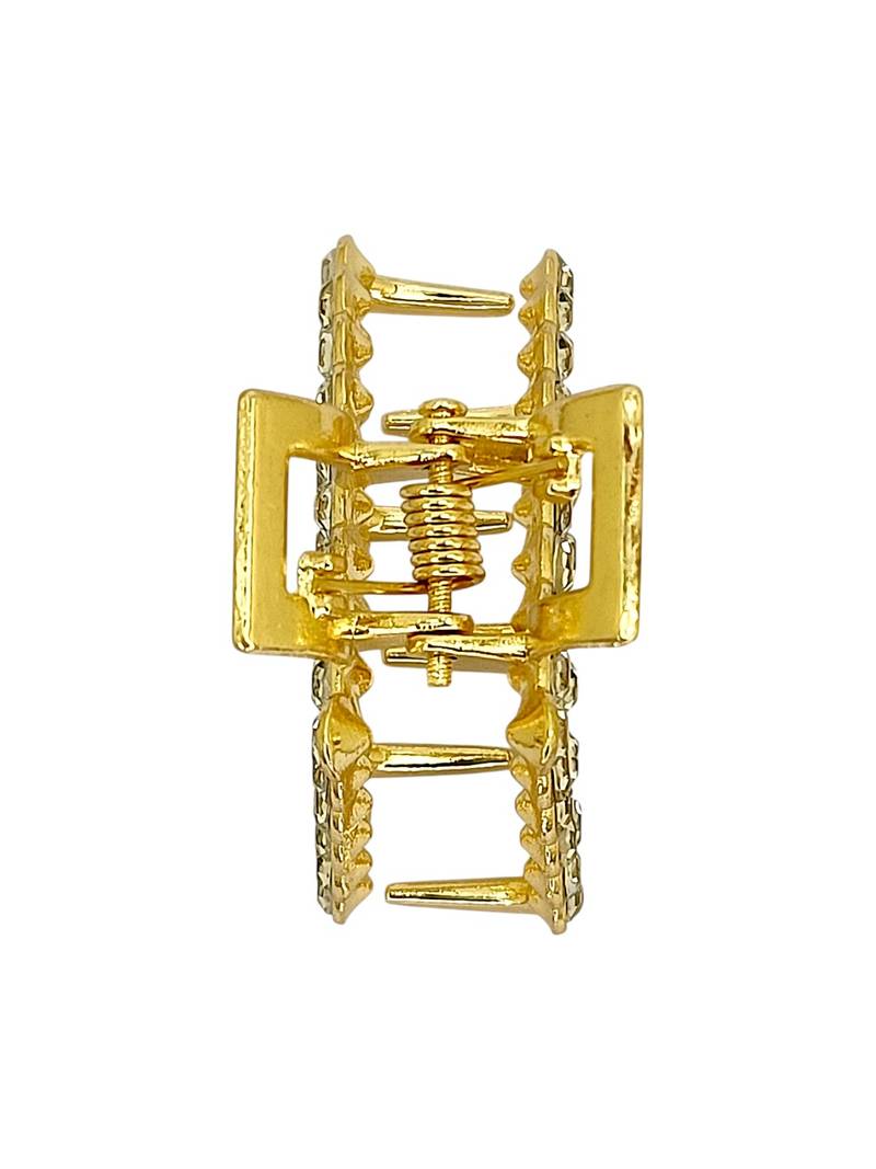 Gold plated cz meal hair claw clutcher