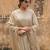   beige embroidered chanderi kurta set with dupatta