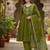 green elegant embroidered cotton suit with printed dupatta 